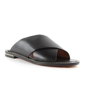 Givenchy Black Leather Crisscross Slide Sandal - Women